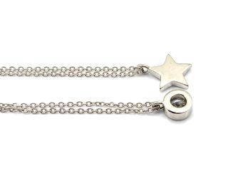 gargantilla plata 925mm con piedra con circonita 22cm