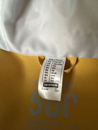 Giubbotto da sci Decathlon giallo taglia XXL