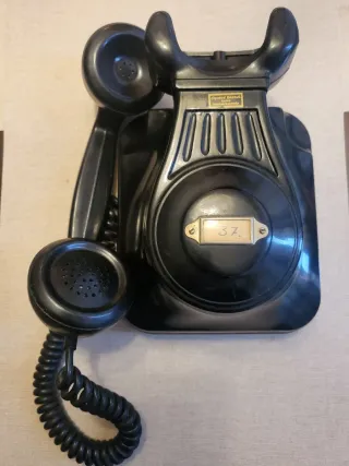 Teléfono Antiguo Pared Negro