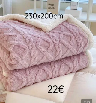 Manta Doble Cara Malva 230x200cm Nueva