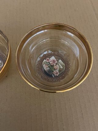 Coppette vintage anni '90 con bordo oro