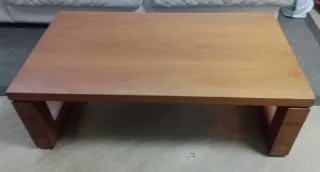 Mesa de centro de madera doble altura