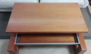 Mesa de centro de madera doble altura