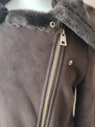 Chaqueta de abrigo marrón mujer