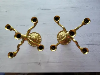 Candelabros dorados de metal los 2 por 45€