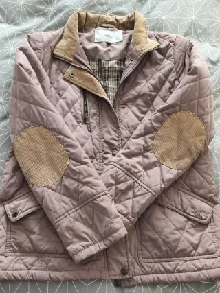 Chaqueta acolchada mujer beige/marrón