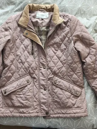 Chaqueta acolchada mujer beige/marrón