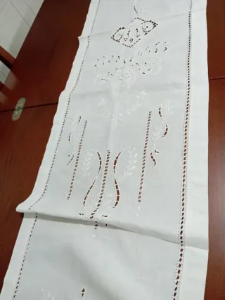 Tendina ricamata a mano 230x37 cm