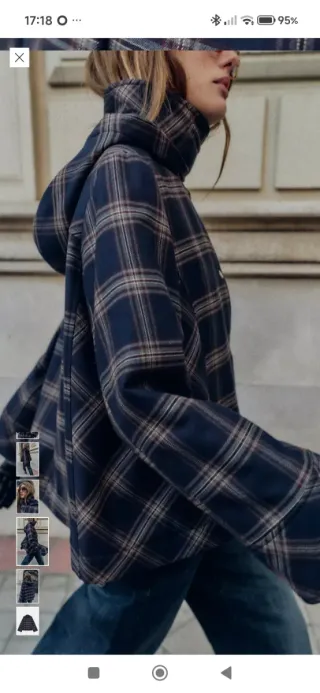 Zara Cazadora con Capucha Cuadros