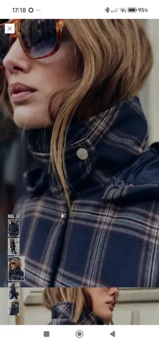 Zara Cazadora con Capucha Cuadros