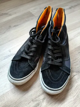 Vans Zapatillas Negras Naranja Poco Uso, 38,5