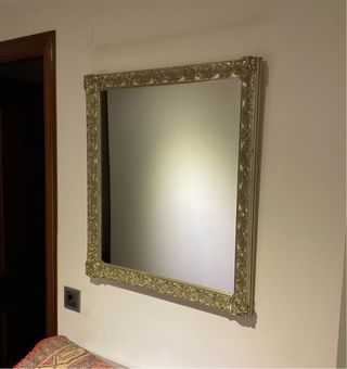 Espejo marco dorado-plateado