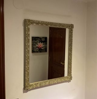 Espejo marco dorado-plateado