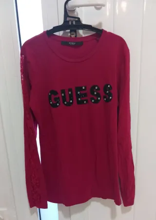 Camiseta Guess Roja Manga Larga