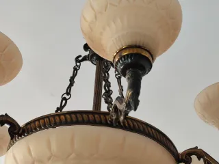 Lámpara de bronce y alabastro