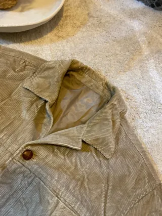 Sobrecamisa pana retro vintage beige