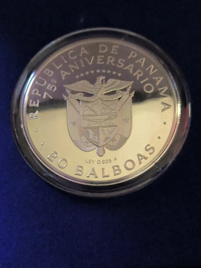 Moneda 20 Balboas Panamá 1978 y 1977 ( Dos )