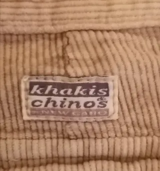 Pantalones tipo cargo pana beige talla 38. Algodón