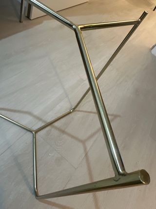 Mesa Auxiliar Zara Home Mármol y Metal Dorado