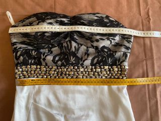 Vestido de fiesta blanco y negro