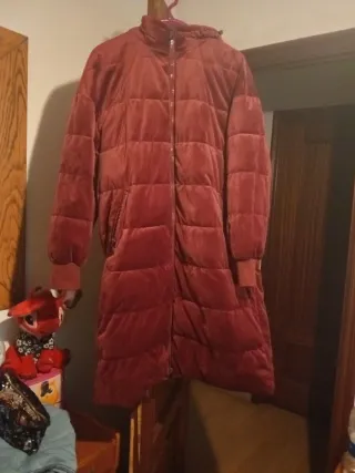 Abrigo acolchado mujer talla XL rojo