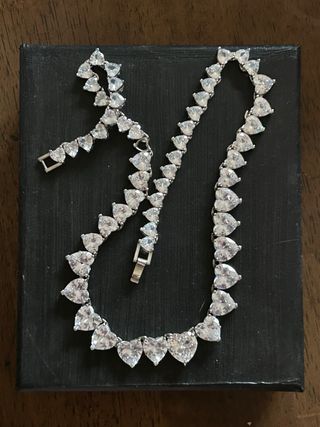 Collar Corazón Brillante Plata