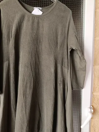 Vestido Talla 48/4XL Tejido Elástico Verde Oliva