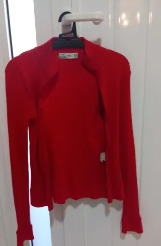 Jersey Zara Rojo Cremallera M