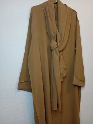 Abaya e foulard marrone taglia unica