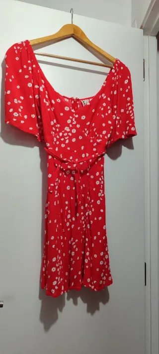 Vestido rojo/coral floral