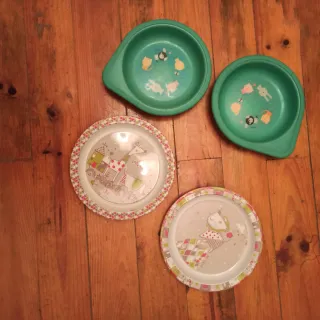 Set 4 Platos para Bebé de Animales