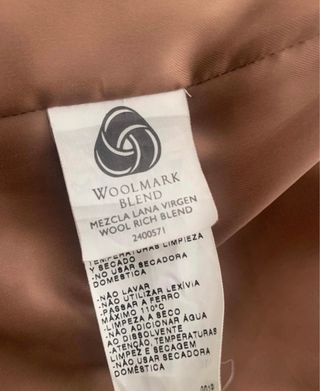 Abrigo largo lana El Corte Inglés beige Talla