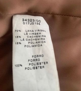 Abrigo largo lana El Corte Inglés beige Talla