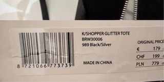 Bolso Karl Lagerfeld Negro Pedrería Lona