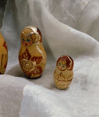 Set 5 Matrioske Decorazioni Dorate