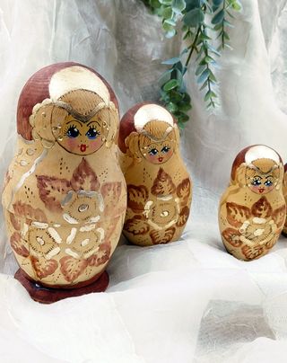 Set 5 Matrioske Decorazioni Dorate