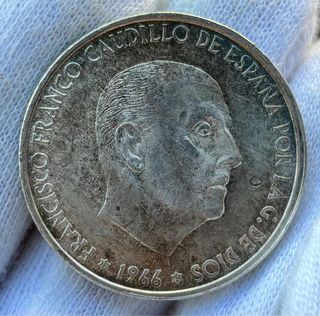 Moneda PLATA 100 Pesetas 1966 *66 SC- . FRANCO