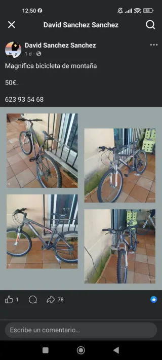Bicicletap montaña  50 €. Tlf... 623 93 54 68