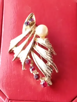 Lote 3 Broches Vintage Dorados y Morados