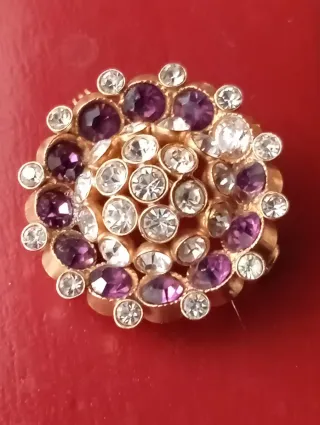 Lote 3 Broches Vintage Dorados y Morados