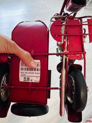 Moto con Sidecar  y Avioneta Decorativa Roja