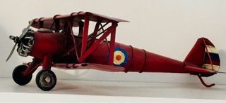 Moto con Sidecar  y Avioneta Decorativa Roja