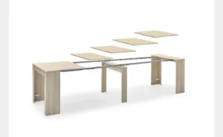 Mesa de madera extensible color beige/marrón