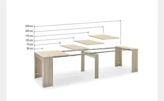 Mesa de madera extensible color beige/marrón