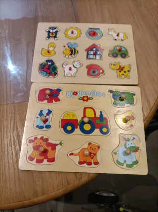 Puzzles de madera con botones