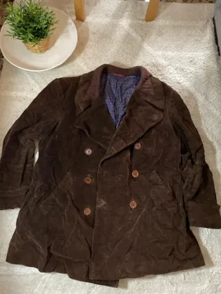 Abrigo pana retro vintage marrón