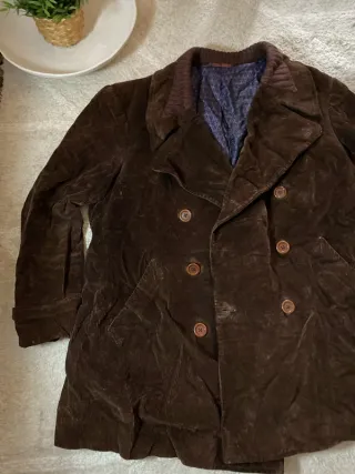 Abrigo pana retro vintage marrón