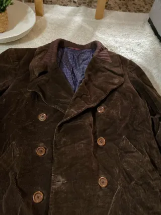 Abrigo pana retro vintage marrón