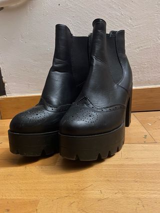 Botines negros plataforma tacón