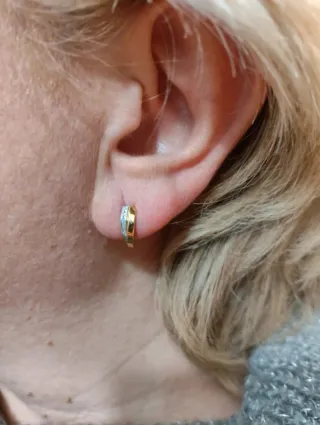 Pendientes Oro Amarillo 18k con brillantes.